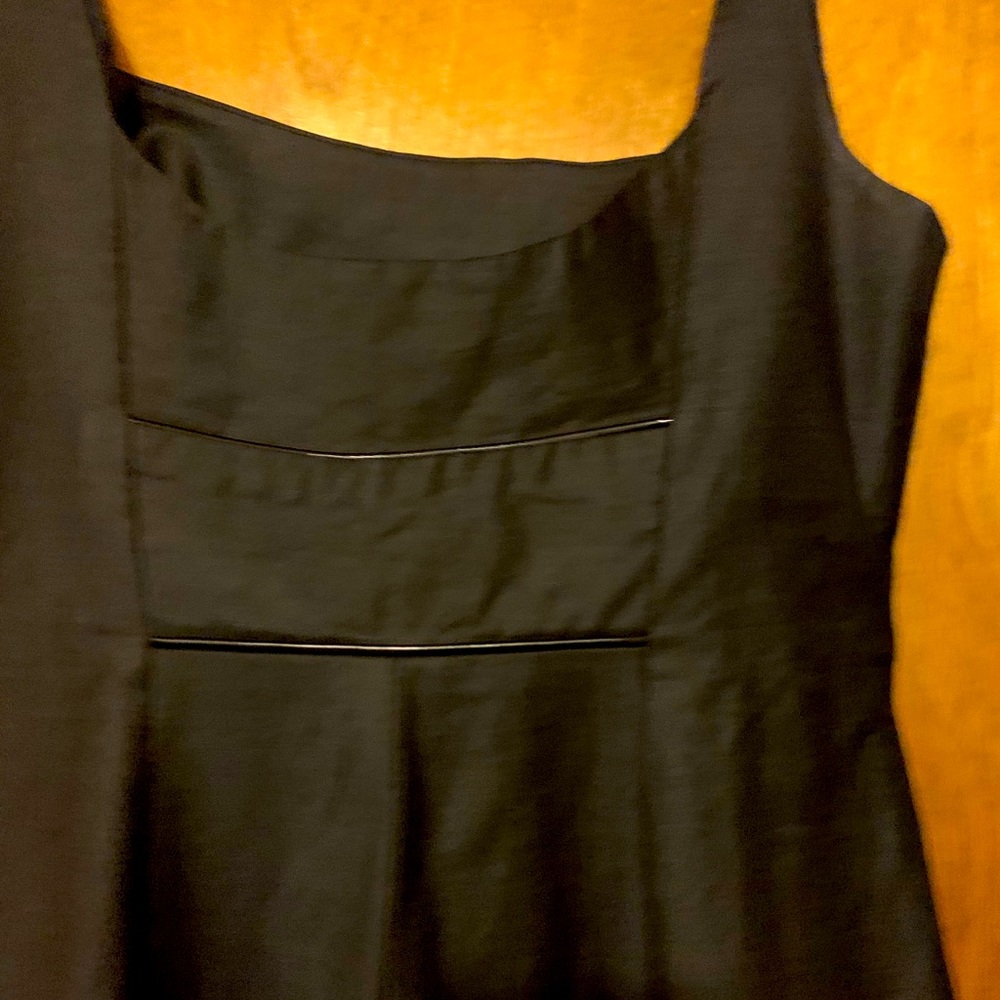 Black dress.  Has patent leather details